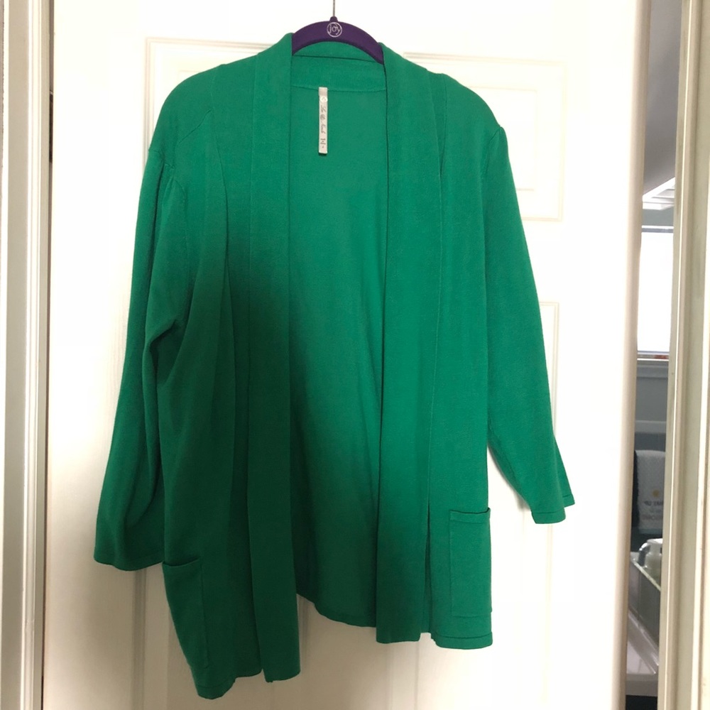 NWOT Kelly Green Open Cardigan 3/4 length sleeve